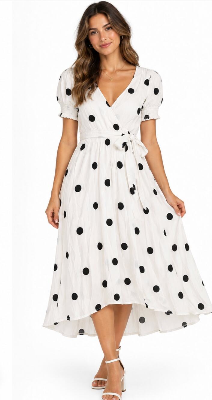 Anthropologie Maeve Breanna Polka Dot Wrap Dress Size 4